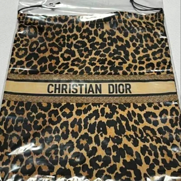 Dior Leopard Pattern Drawstring Bag - Picture 2 of 5
